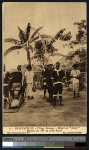 Missionary father rides in a sedan, Brazzaville, Congo Republic, ca.1900-1930