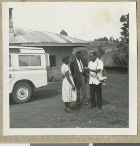 Evangelist with loudhailer, Eastern province, Kenya, ca.1953