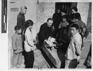 Fr. Meyer's wayside medical work in Guangzhou, China, 1948