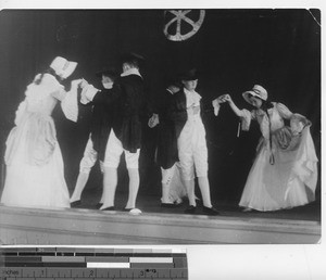 Students performing at the Russian school at Dalian, China, 1937