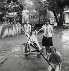 Pupils of Papeete Girls' School during recreation time