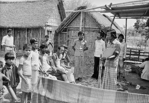 Bangladesh Lutheran Church/BLC, 1985. Outdoor class at Nilphamari Deacon Training Centre in Har