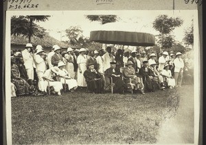 Dedication of the church in Pamu. Guests ready to receive the greetings of the King of Pamu and the chiefs