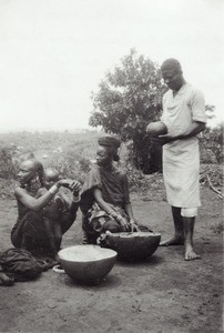 Bororo women selling butter, in Cameroon