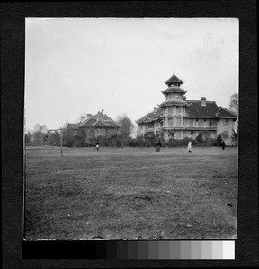 Field sport on campus, Sichuan, China, ca.1900-1920