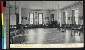 Interior view of a convent recreation hall, Montreal, Canada, ca.1920-1940