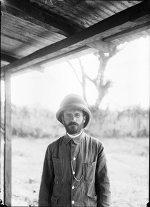 Missionary Emil Müller with sun helmet, Tanzania, ca.1893-1920