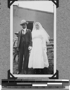 The bridal couple after the marriage, Tinana, South Africa East, 1933