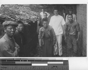 Dr. Blaber with patients at Leprosarium at Jiangmen, China, 1935