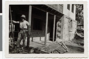 Construction of a dwelling house at the mission station Harmshusen, Adis Abeba, Ethiopia, 1935