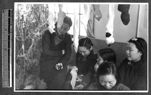 Women students at Christmas party, Jinan, Shandong, China, 1941