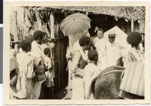 Bride walking out through the gate, Ayra, Ethiopia, 1952