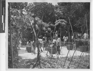 Orphan girls working at Yangjiang, China, 1948