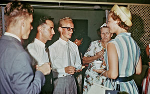 Heiress Princess Margrethe of Denmark is visiting the mission in Aden in august 1963. From left