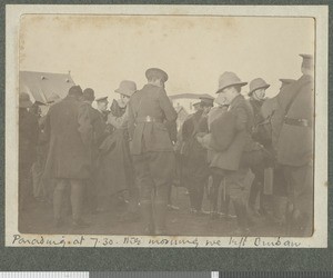 Gathering for embarkation, Durban, South Africa, July 1917