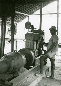 Carpentry of the leper-house, in Ebeigne, Gabon