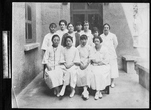 Susan Brown, Frances King Salmon and nurses, Shanghai, China, ca.1925