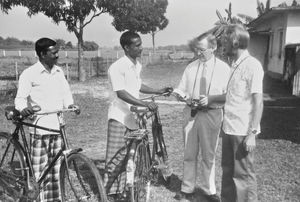 Bangladesh Lutheran Church/BLC. From right to left: Iver Viftrup, Jens Verner Olsen, Dhoroni Bo