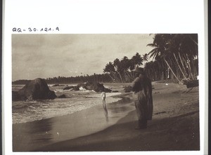 Am Strand bei Mount Lavinia, Ceylon