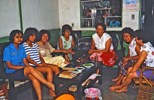 Taiwan Lutheran Church (TLC). Missionary Birgit Nordholt conducting a youth meeting at her home