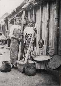 Rice pounding, in Madagascar