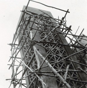 Construction of the church tower in Manankavaly, Madagascar