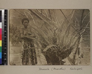 Portrait of young woman, Kalaigolo, Papua New Guinea, ca. 1908-1910