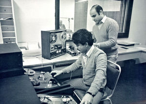 People working at a Radio station in the Middle East, 1981