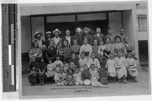 Group portrait of Christians and catechumens in Kuratsu - Osaka, Japan, ca. 1909