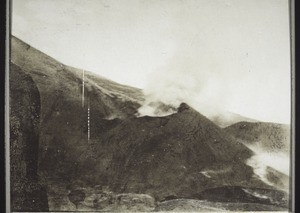 Crater of Cameroon Mountain during an eruption