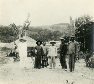 M. Galley with african men, in Gabon