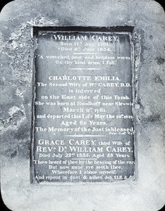 Grave of William Carey, India, ca. 1920