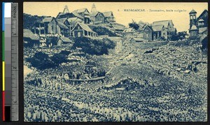 A large crowd on the hillside, Antananarivo, Madagascar, ca.1920-1940