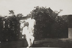 Ama Achara dispenser with his father, Nigeria, 1932