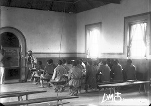 Arithmetic lesson at the school for evangelists, Shilouvane, South Africa, 1902