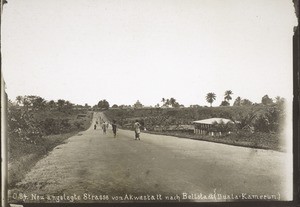 Neu angelegte Strasse von Akwastadt nach Bellstadt (Duala-Kamerun)