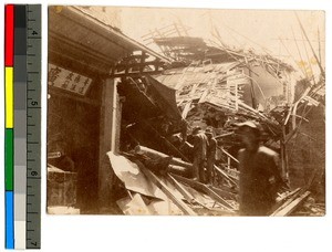 Buildings damaged by an earthquake, Shantou, China, 1918