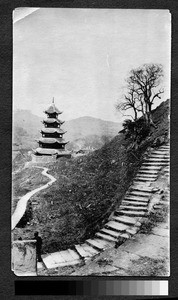 Mountainside pagoda, Sichuan, China, ca.1900-1920