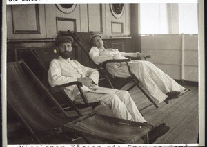 Missionar Köster mit Frau an Bord
