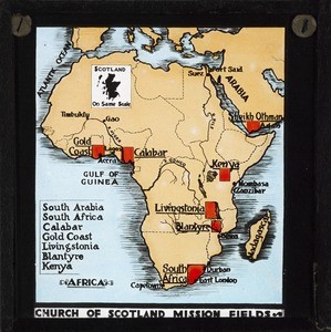 Map of Church of Scotland Mission Fields, late 19th century