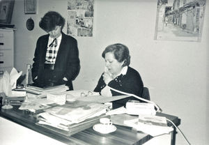 Family Bookshop manager Mrs Mahat Al Khoury in Damascus, 1973