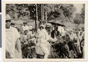 The bridesmen with the bride, Ayra, Ethiopia, 1952