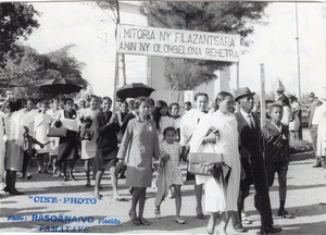 Procession for the 150th anniversary of the arrival of the Gospel in Madagascar