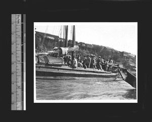 Loading troops on boats, Hunan Province, China, ca.1926