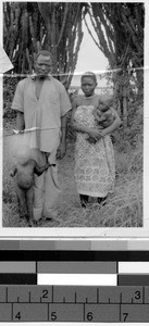 Family portrait outside, Busamba, Tanzania, Africa, December 1947