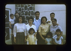 Group in front of the Church of Christ, Mexico