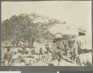 Carrier Corps resting, Zambezia, July 1918