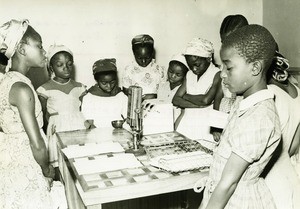 Recording in a studio of radio, in Cameroon