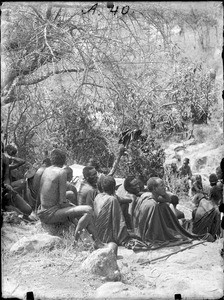 African men at a meeting, Tanzania, ca.1893-1920