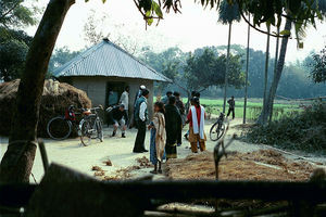 Bangladesh Lutheran Church/BLC, Birganj, August 5, 2000. The congregation outside, after the Ch